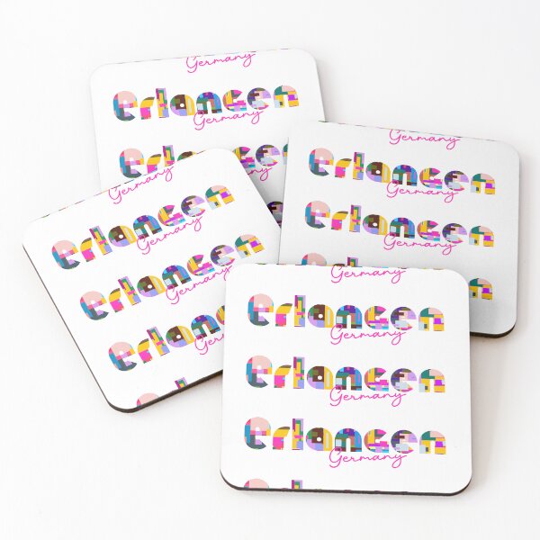 Item preview, Erlangen, Germany, Vibrant Abstract City Typography Art designed and sold by Wanderful-roads.