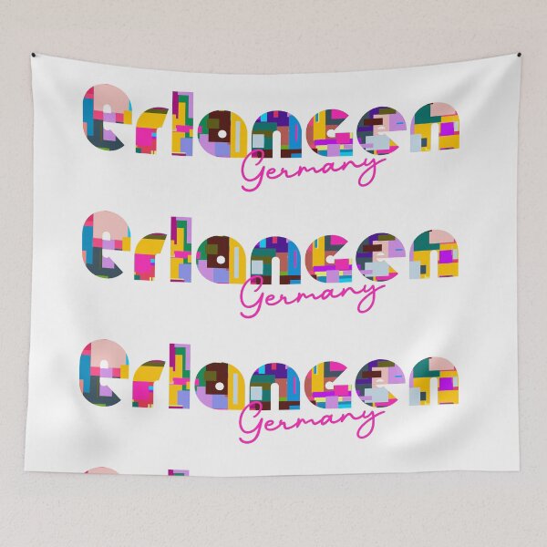 Item preview, Erlangen, Germany, Vibrant Abstract City Typography Art designed and sold by Wanderful-roads.