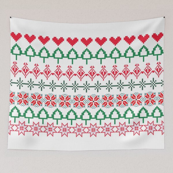 Item preview, Pixel art on background  wallpaper christmas seamless pattern designed and sold by ChaReePat.