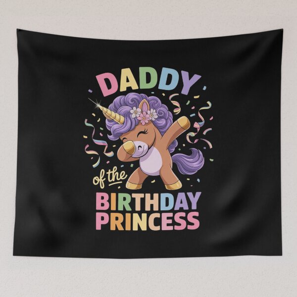 Item preview, Dabbing Unicorn Afro Daddy of the Birthday Princess designed and sold by RoyTill0Art.
