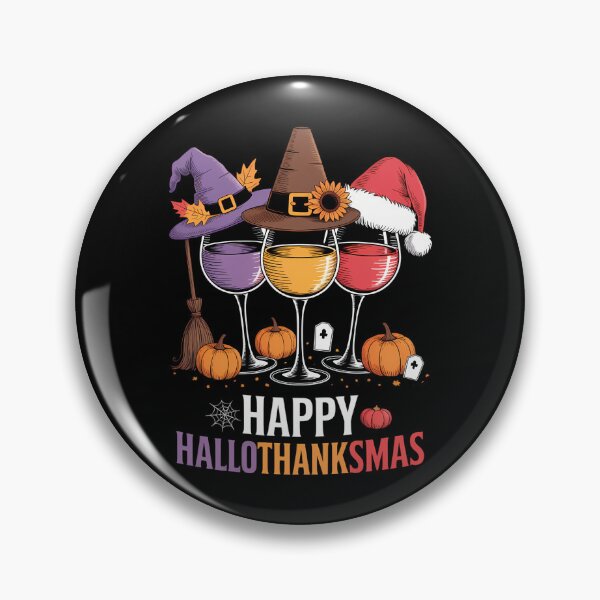 Item preview, Wine Glass Thankgiving Wine Happy Hallothanksmas designed and sold by HellD3vil-Art.