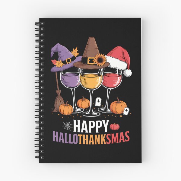 Item preview, Wine Glass Thankgiving Wine Happy Hallothanksmas designed and sold by HellD3vil-Art.