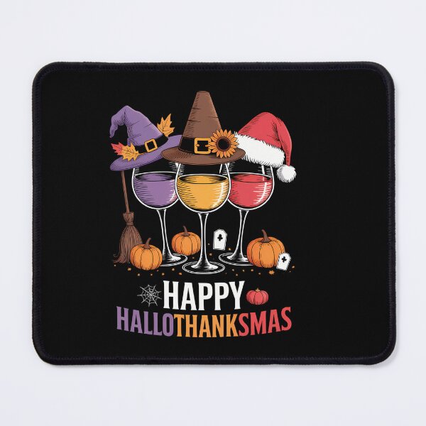 Item preview, Wine Glass Thankgiving Wine Happy Hallothanksmas designed and sold by HellD3vil-Art.