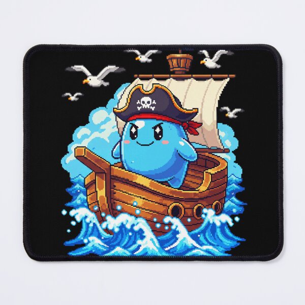 Item preview, Cute Pixel Pirate Captain Blob – Nautical Adventure Sticker Art designed and sold by Pixel Girl Aesthetic Studio.
