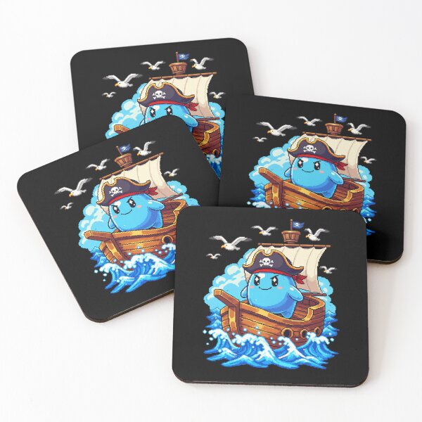 Item preview, Cute Pixel Pirate Captain Blob – Nautical Adventure Sticker Art designed and sold by Pixel Girl Aesthetic Studio.