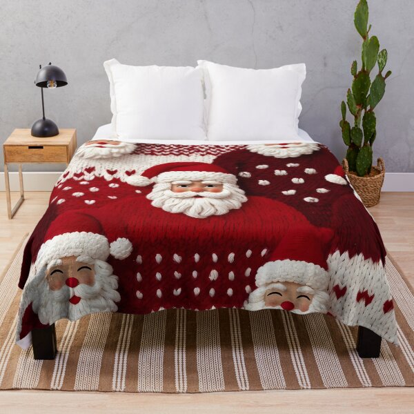 Item preview, Santa Claus Motif, Christmas theme, Knitted Fabric-look Texture, Red Background (image size 8320x12480) designed and sold by Digital-Davinci.