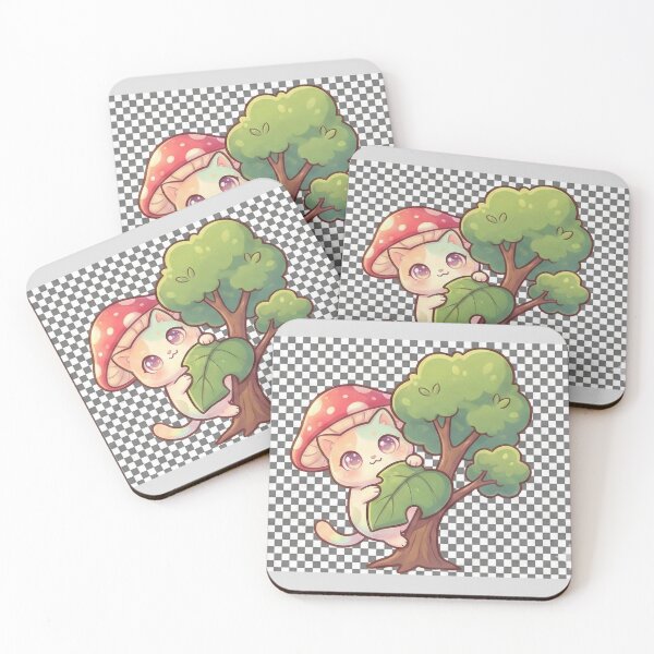 Item preview,   “Purple Kawaii Cat with Mushroom Nest Hat – Magical Plant Lover” designed and sold by Eman4design.