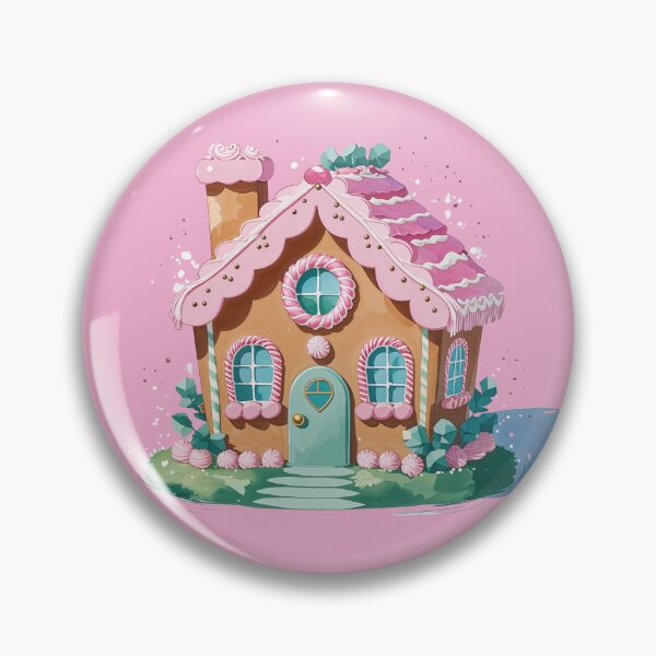 Item preview, Pastel Pink Gingerbread House – Cute Kawaii Christmas Cottage Illustration designed and sold by EtherealMoodboard.