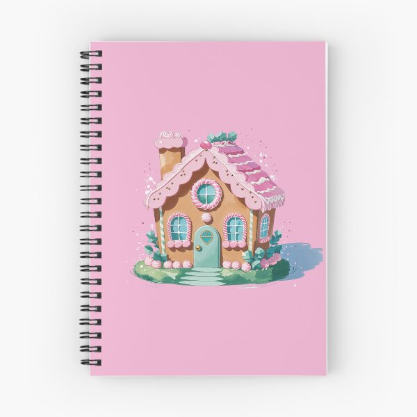 Item preview, Pastel Pink Gingerbread House – Cute Kawaii Christmas Cottage Illustration designed and sold by EtherealMoodboard.