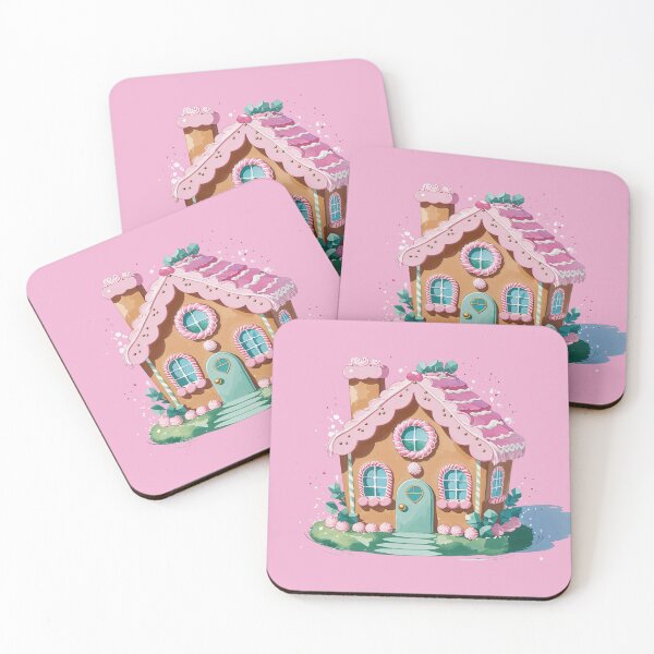 Item preview, Pastel Pink Gingerbread House – Cute Kawaii Christmas Cottage Illustration designed and sold by EtherealMoodboard.