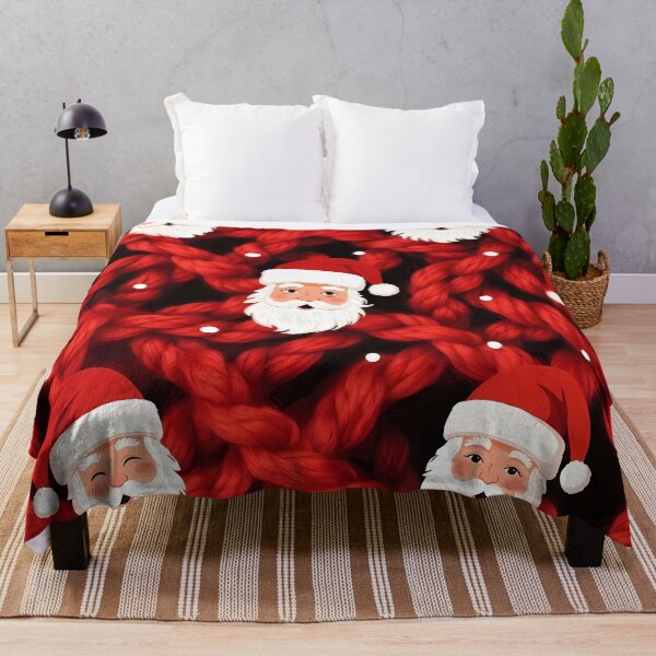Item preview, Santa Claus Motif, Christmas theme, Knitted Fabric-look Texture, Red Background (image size 8320x12480) designed and sold by Digital-Davinci.
