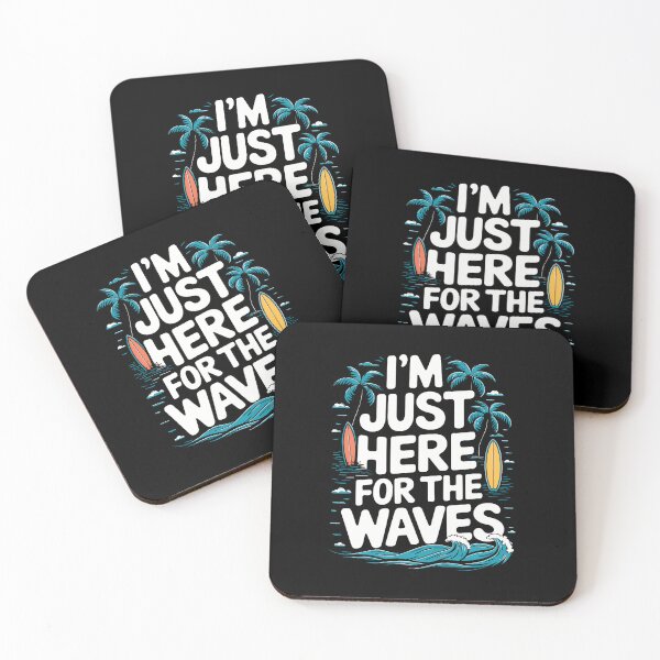 Item preview, Im Just Here For The Waves Surfing Ocean Beach Palm Trees designed and sold by TamaraIrma.