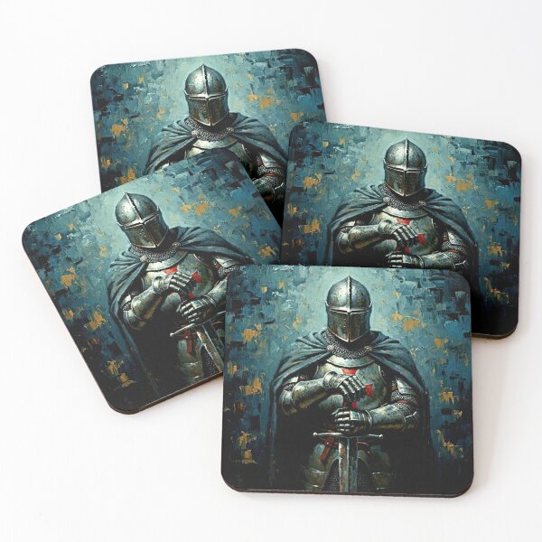 Item preview, Solemn Templar Knight Full Plate Armor with Sword - Epic Medieval Art designed and sold by Art's Diner.