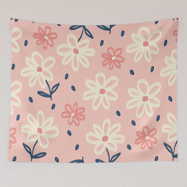 Item preview, Lovely White Flowers Floral Pattern on Pink designed and sold by Petra Lang.