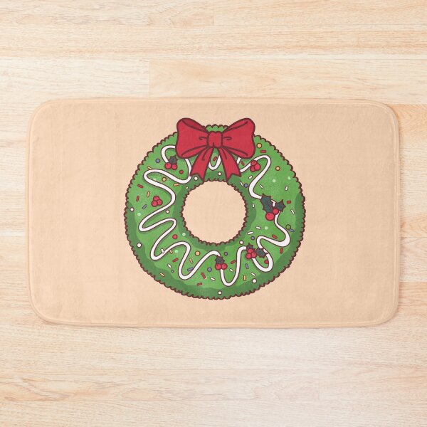 Item preview, Festive Christmas Wreath Donut Illustration designed and sold by BGMeYou.