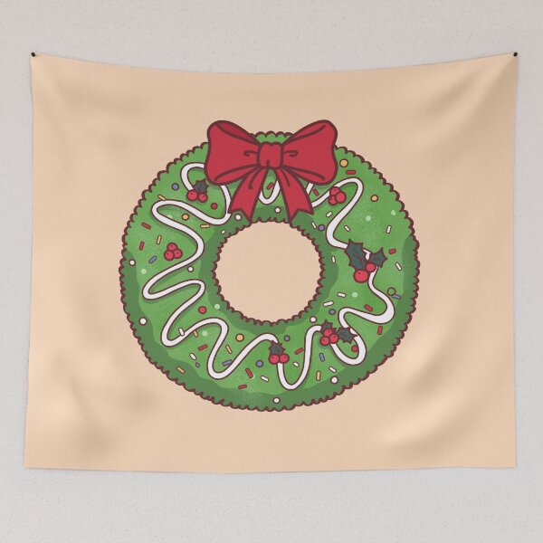 Item preview, Festive Christmas Wreath Donut Illustration designed and sold by BGMeYou.