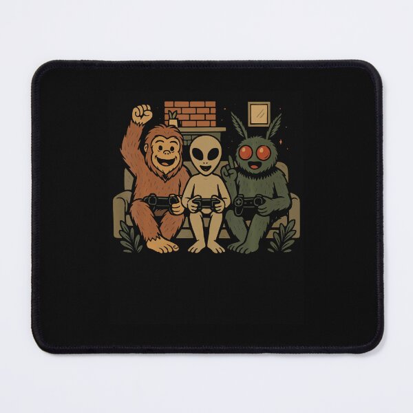 Item preview, Funny Cryptid Bigfoot Alien And Mothman Playing Games designed and sold by TiffanyLucia.