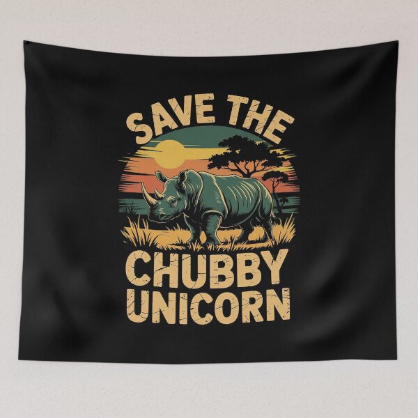 Item preview, Save the Chubby Unicorn Fat Rhino  designed and sold by RuthGAArt.