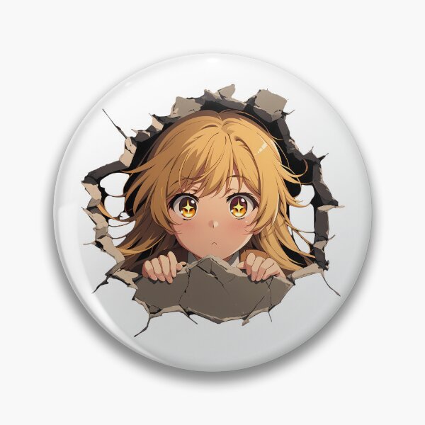 Item preview, Shokuhou Misaki A Certain Scientific Railgun Anime Sweet Peeking Through Cracked Wall designed and sold by TorbenKuhano.