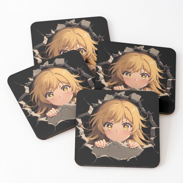 Item preview, Shokuhou Misaki A Certain Scientific Railgun Anime Sweet Peeking Through Cracked Wall designed and sold by TorbenKuhano.