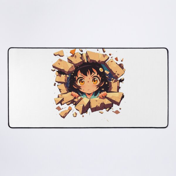Item preview, Suruga Kanbaru Bakemonogatari Chibi Peeking Stone Burst Focused Expression Sporty Anime designed and sold by TorbenKuhano.