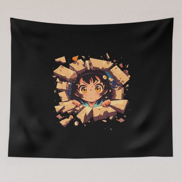 Item preview, Suruga Kanbaru Bakemonogatari Chibi Peeking Stone Burst Focused Expression Sporty Anime designed and sold by TorbenKuhano.