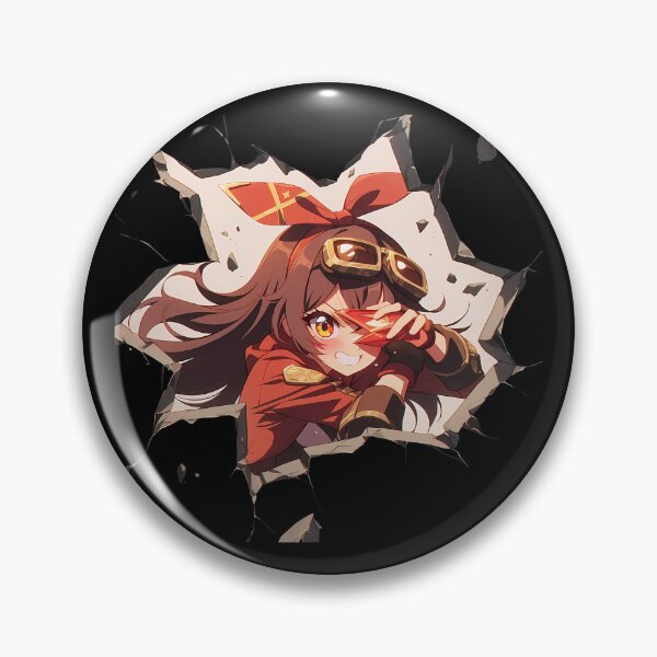Item preview, Amber Peeking Through Wall Chibi Style From Genshin Impact Game designed and sold by TorbenKuhano.