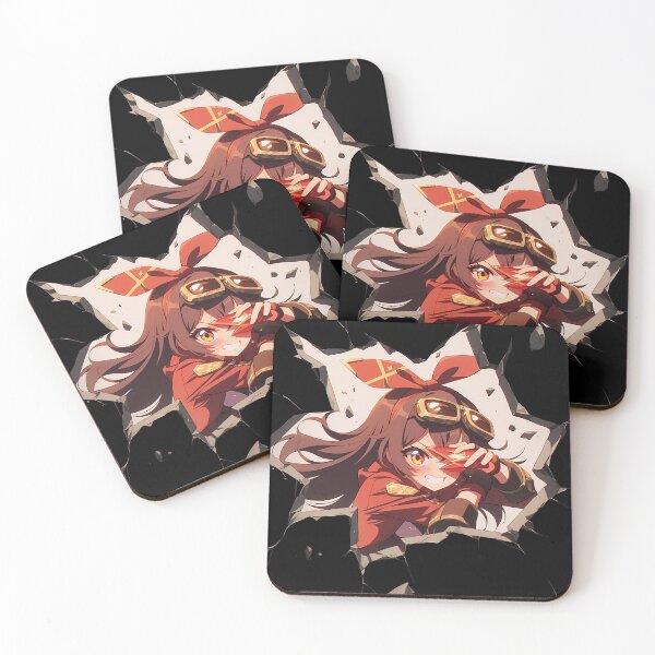 Item preview, Amber Peeking Through Wall Chibi Style From Genshin Impact Game designed and sold by TorbenKuhano.