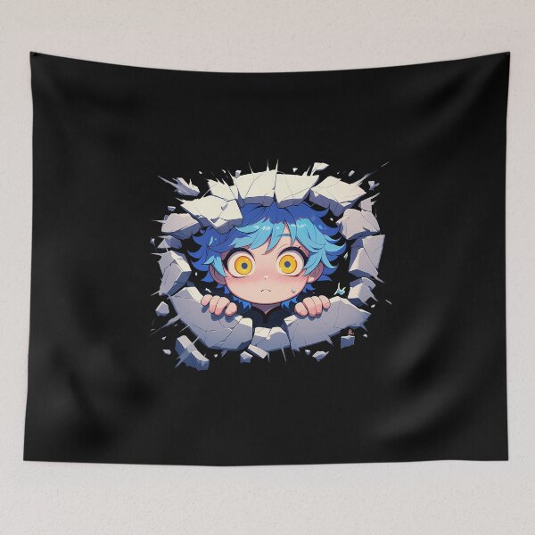 Item preview, Chongyun Peeking Through Wall Chibi Style From Genshin Impact Game designed and sold by TorbenKuhano.