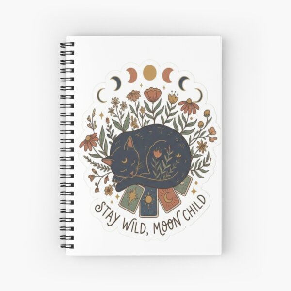 Item preview, Stay Wild Moon Child – Mystic Cat & Floral Tarot Design designed and sold by MoDiga.