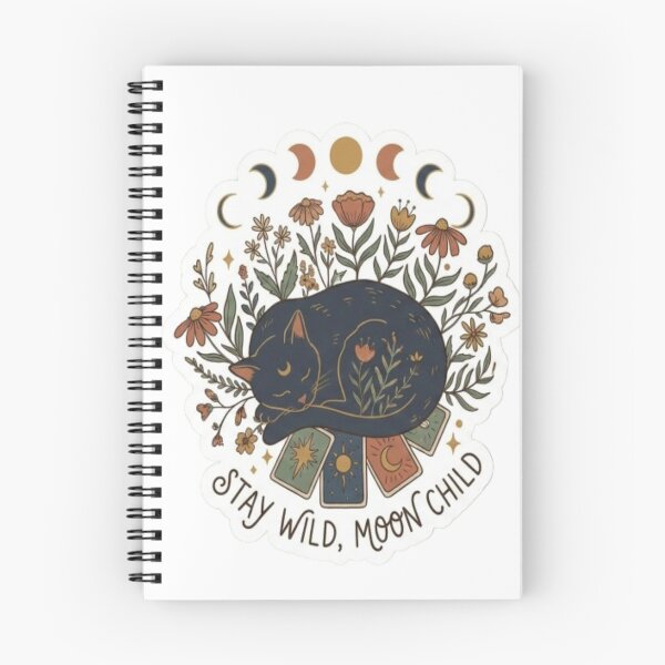 Item preview, Stay Wild Moon Child – Mystic Cat & Floral Tarot Design designed and sold by MoDiga.
