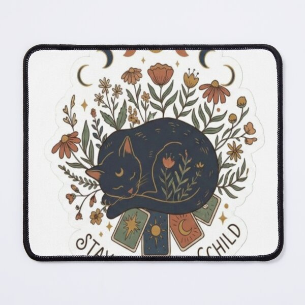 Item preview, Stay Wild Moon Child – Mystic Cat & Floral Tarot Design designed and sold by MoDiga.