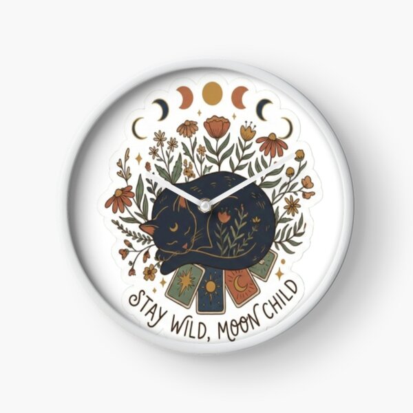 Item preview, Stay Wild Moon Child – Mystic Cat & Floral Tarot Design designed and sold by MoDiga.