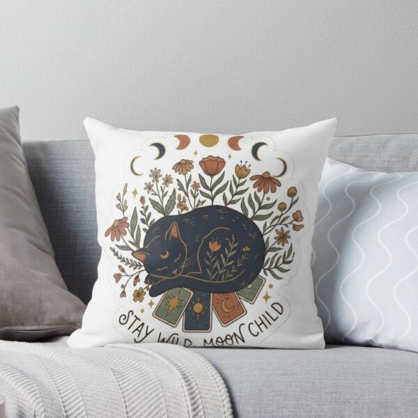 Item preview, Stay Wild Moon Child – Mystic Cat & Floral Tarot Design designed and sold by MoDiga.