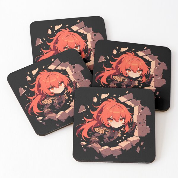 Item preview, Diluc Peeking Through Wall Chibi Style From Genshin Impact Game designed and sold by TorbenKuhano.