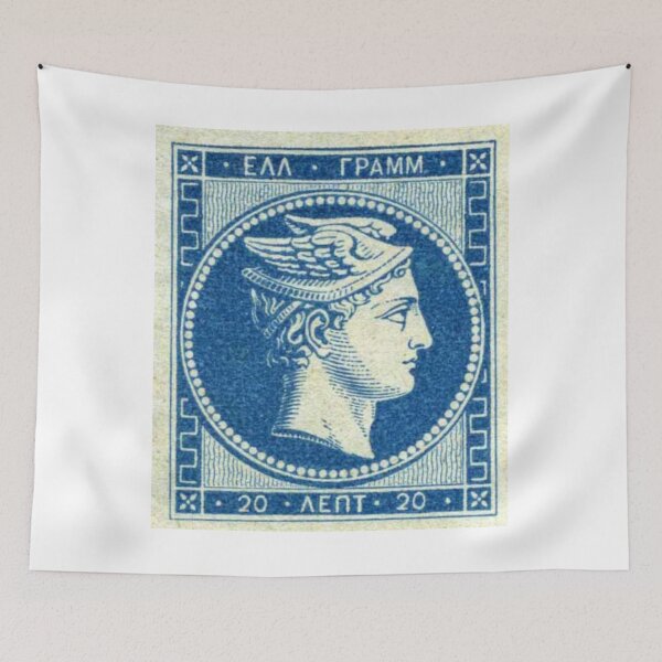 Item preview, Vintage Blue Greek Postage Stamp designed and sold by red-amber65.