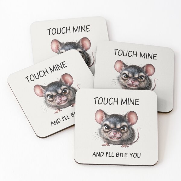 Item preview, Grumpy Mouse, Touch Mine and I Will Bite You designed and sold by QuirkySpark.