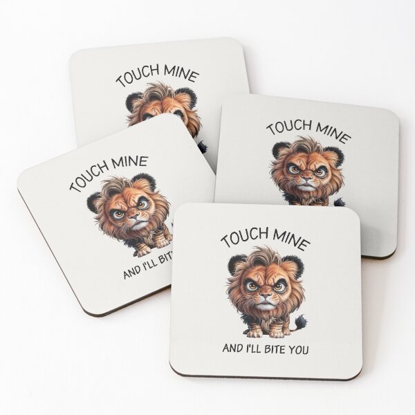 Item preview, Grumpy Lion, Touch Mine and I Will Bite You designed and sold by QuirkySpark.