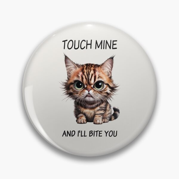 Item preview, Grumpy Ginger Cat, Touch Mine and I Will Bite You designed and sold by QuirkySpark.