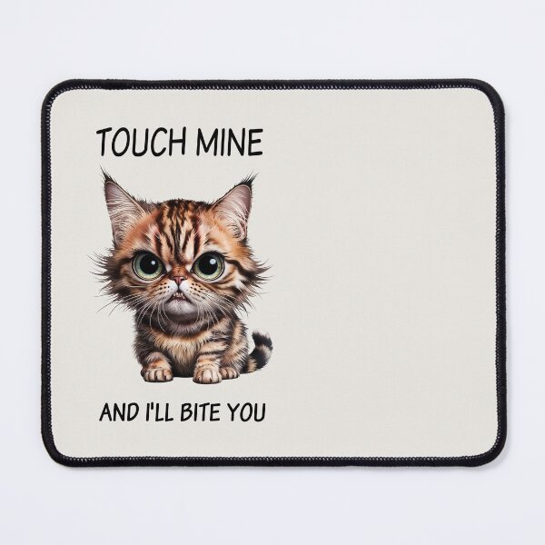 Item preview, Grumpy Ginger Cat, Touch Mine and I Will Bite You designed and sold by QuirkySpark.