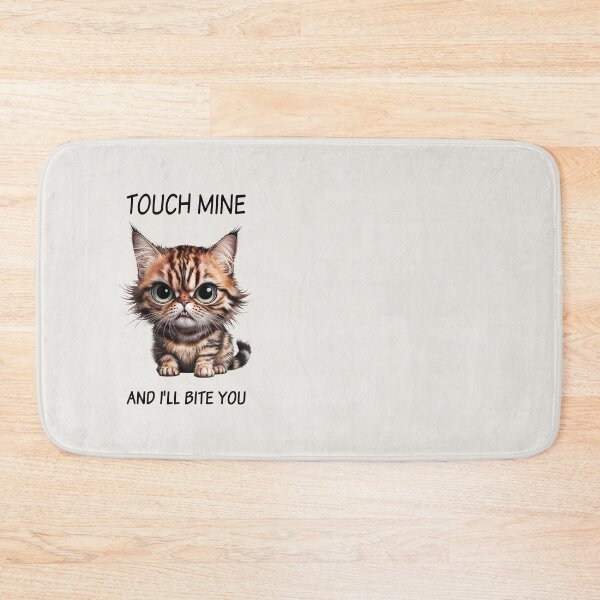 Item preview, Grumpy Ginger Cat, Touch Mine and I Will Bite You designed and sold by QuirkySpark.