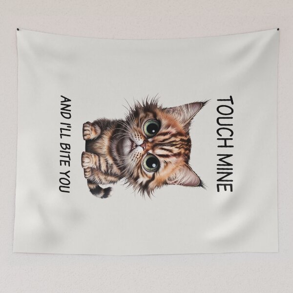 Item preview, Grumpy Ginger Cat, Touch Mine and I Will Bite You designed and sold by QuirkySpark.