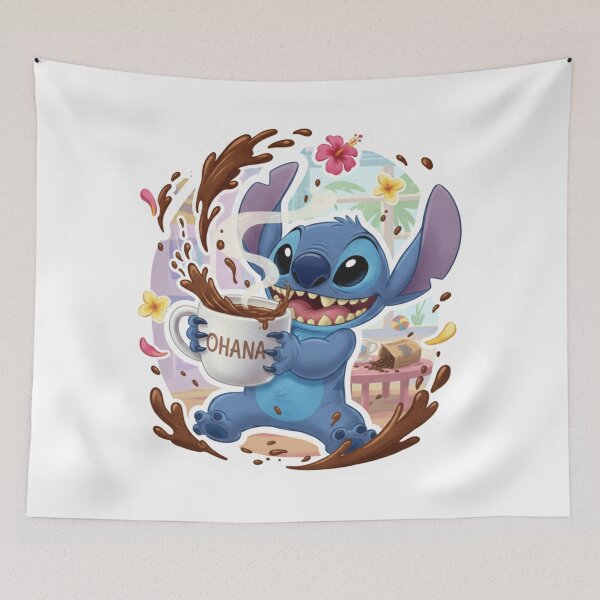 Item preview, Official Fan Art: Stitch's Coffee Chaos | Lilo and Stitch Disney Licensed Fun designed and sold by Wild-Rose-.