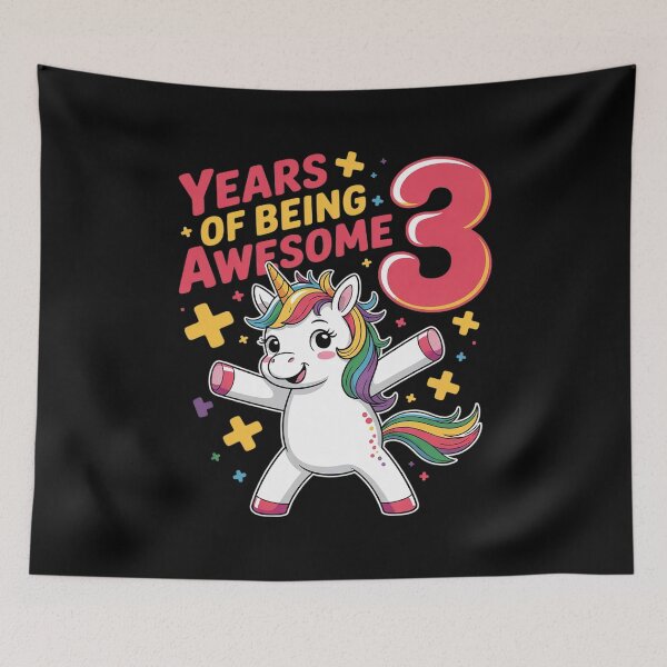 Item preview, Kids 3 Years Of Being Awesome Unicorn Dab 3rd Birthday Girls Kids designed and sold by RsFilsingerArt.