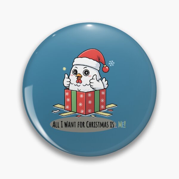 Item preview, Kawaii Christmas Chicken in Gift Box Funny Holiday Pun | All I Want is Me Cute Santa Chick designed and sold by Minimochi Art.
