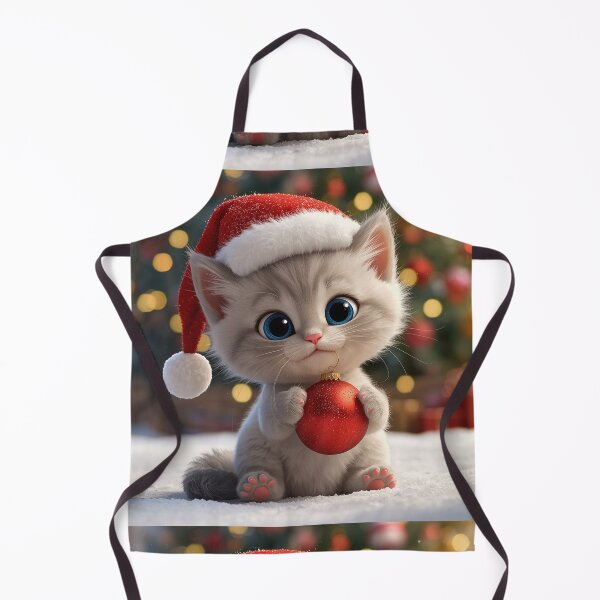 Item preview, Festive Santa Hat Kitten – Adorable Christmas Holiday Illustration designed and sold by PixelVibe782.