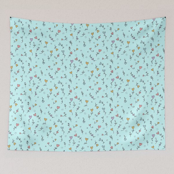 Item preview, A charming seamless pattern featuring whimsical heart-shaped flowers designed and sold by DLORA DESIGN  .