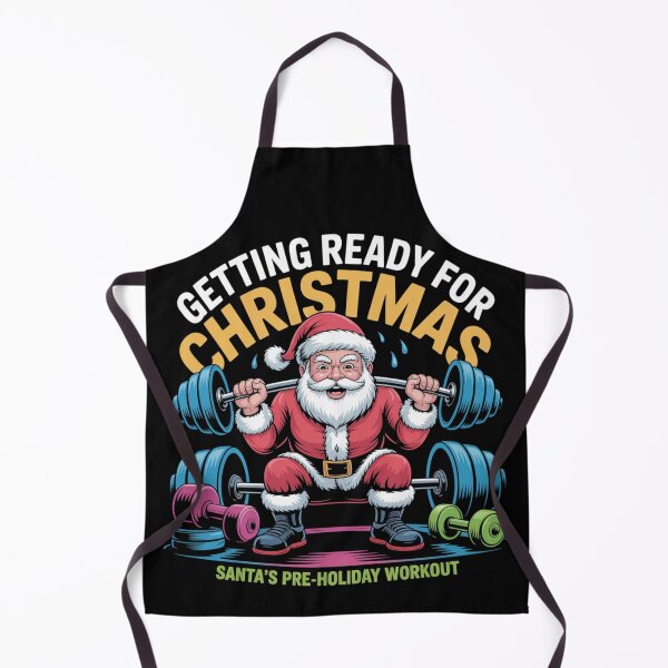 Item preview, Getting ready for Christmas - santa's pre-holiday workout designed and sold by DreamOnShirts.