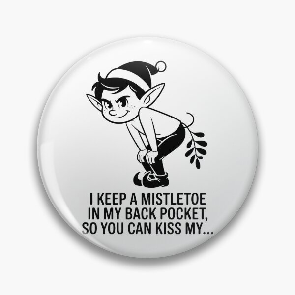 Item preview, Sassy Elf Line Art – Funny Sarcastic Mistletoe Pocket Christmas Joke designed and sold by WSPrintCrafter.