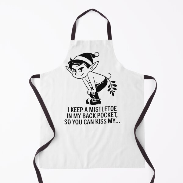 Item preview, Sassy Elf Line Art – Funny Sarcastic Mistletoe Pocket Christmas Joke designed and sold by WSPrintCrafter.
